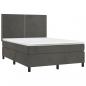 Preview: Boxspringbett mit Matratze Dunkelgrau 140x190 cm Samt