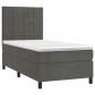 Preview: Boxspringbett mit Matratze Dunkelgrau 90x190 cm Samt