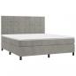 Preview: Boxspringbett mit Matratze Hellgrau 180x200 cm Samt