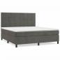 Preview: Boxspringbett mit Matratze Dunkelgrau 180x200 cm Samt