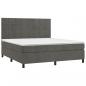 Preview: Boxspringbett mit Matratze Dunkelgrau 180x200 cm Samt