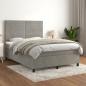 Preview: ARDEBO.de - Boxspringbett mit Matratze Hellgrau 140x190 cm Samt