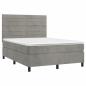 Preview: Boxspringbett mit Matratze Hellgrau 140x200 cm Samt