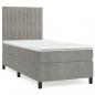 Preview: Boxspringbett mit Matratze Hellgrau 90x200 cm Samt