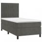 Preview: Boxspringbett mit Matratze Dunkelgrau 90x200 cm Samt