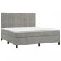 Preview: Boxspringbett mit Matratze Hellgrau 160x200 cm Samt