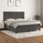 Preview: ARDEBO.de - Boxspringbett mit Matratze Dunkelgrau 160x200 cm Samt