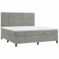 Preview: Boxspringbett mit Matratze Hellgrau 180x200 cm Samt