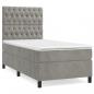 Preview: Boxspringbett mit Matratze Hellgrau 80x200 cm Samt