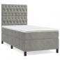 Preview: Boxspringbett mit Matratze Hellgrau 100x200 cm Samt