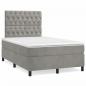 Preview: Boxspringbett mit Matratze Hellgrau 120x200 cm Samt