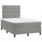 Preview: Boxspringbett mit Matratze Hellgrau 120x200 cm Samt