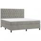 Preview: Boxspringbett mit Matratze Hellgrau 160x200 cm Samt