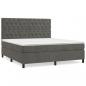 Preview: Boxspringbett mit Matratze Dunkelgrau 160x200 cm Samt