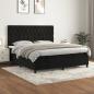 Preview: ARDEBO.de - Boxspringbett mit Matratze Schwarz 160x200 cm Samt