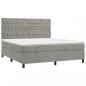 Preview: Boxspringbett mit Matratze Hellgrau 180x200 cm Samt