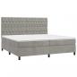 Preview: Boxspringbett mit Matratze Hellgrau 200x200 cm Samt