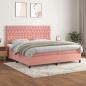 Preview: ARDEBO.de - Boxspringbett mit Matratze Rosa 200x200 cm Samt