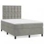 Preview: Boxspringbett mit Matratze Hellgrau 120x200 cm Samt