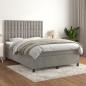 Preview: ARDEBO.de - Boxspringbett mit Matratze Hellgrau 140x200 cm Samt