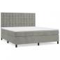 Preview: Boxspringbett mit Matratze Hellgrau 180x200 cm Samt