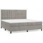 Preview: Boxspringbett mit Matratze Hellgrau 200x200 cm Samt