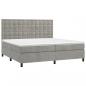 Preview: Boxspringbett mit Matratze Hellgrau 200x200 cm Samt