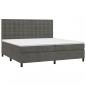 Preview: Boxspringbett mit Matratze Dunkelgrau 200x200 cm Samt