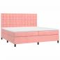 Preview: Boxspringbett mit Matratze Rosa 200x200 cm Samt