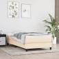 Preview: ARDEBO.de - Boxspringbett mit Matratze Creme 90x190 cm Stoff