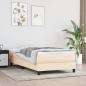 Preview: ARDEBO.de - Boxspringbett mit Matratze Creme 90x200 cm Stoff