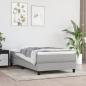 Preview: ARDEBO.de - Boxspringbett mit Matratze Hellgrau 100x200 cm Stoff