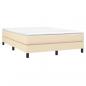 Preview: Boxspringbett mit Matratze Creme 140x200 cm Stoff