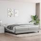 Preview: ARDEBO.de - Boxspringbett mit Matratze Hellgrau 200x200 cm Stoff