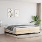 Preview: ARDEBO.de - Boxspringbett mit Matratze Creme 200x200 cm Stoff