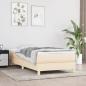 Preview: ARDEBO.de - Boxspringbett mit Matratze Creme 90x200 cm Stoff