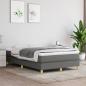 Preview: ARDEBO.de - Boxspringbett mit Matratze Dunkelgrau 120x200 cm Stoff