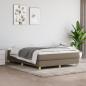 Preview: ARDEBO.de - Boxspringbett mit Matratze Taupe 140x200 cm Stoff