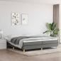 Preview: ARDEBO.de - Boxspringbett mit Matratze Dunkelgrau 200x200 cm Stoff