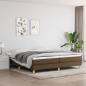 Preview: ARDEBO.de - Boxspringbett mit Matratze Dunkelbraun 200x200 cm Stoff