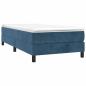 Preview: Boxspringbett mit Matratze Dunkelblau 90x200 cm Samt