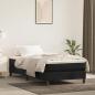 Preview: ARDEBO.de - Boxspringbett mit Matratze Schwarz 100x200 cm Samt