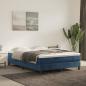 Preview: ARDEBO.de - Boxspringbett mit Matratze Dunkelblau 140x200 cm Samt