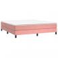 Preview: Boxspringbett mit Matratze Rosa 160x200 cm Samt