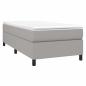 Preview: Boxspringbett mit Matratze Hellgrau 90x190 cm Stoff