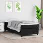 Preview: ARDEBO.de - Boxspringbett mit Matratze Schwarz 90x200 cm Stoff