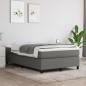 Preview: ARDEBO.de - Boxspringbett mit Matratze Dunkelgrau 120x200 cm Stoff