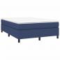 Preview: Boxspringbett mit Matratze Blau 140x190 cm Stoff