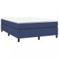 Preview: Boxspringbett mit Matratze Blau 140x200 cm Stoff