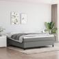 Preview: ARDEBO.de - Boxspringbett mit Matratze Dunkelgrau 160x200 cm Stoff